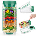 Solunex Salad Jar with Side Opening – Double-Lock Leak-Resistant Design, Vertical Layering Keeps Salads Fresh, Leak-Proof Salad Jar with Dressing Cup, Durable Salad Container for Lunch, Meal Prep & Work
